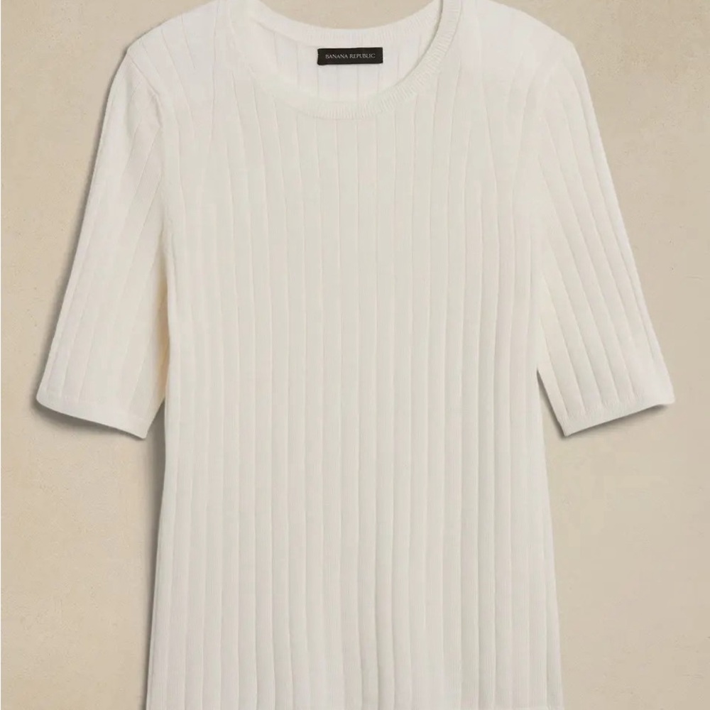 NWOT Banana Republic Nezha Merino Ribbed Sweater in Cream
